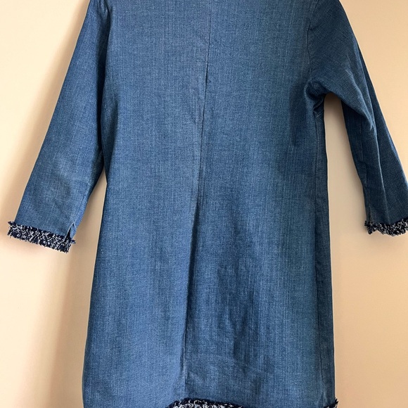 Mini jean dress with fur trim - Picture 7 of 7